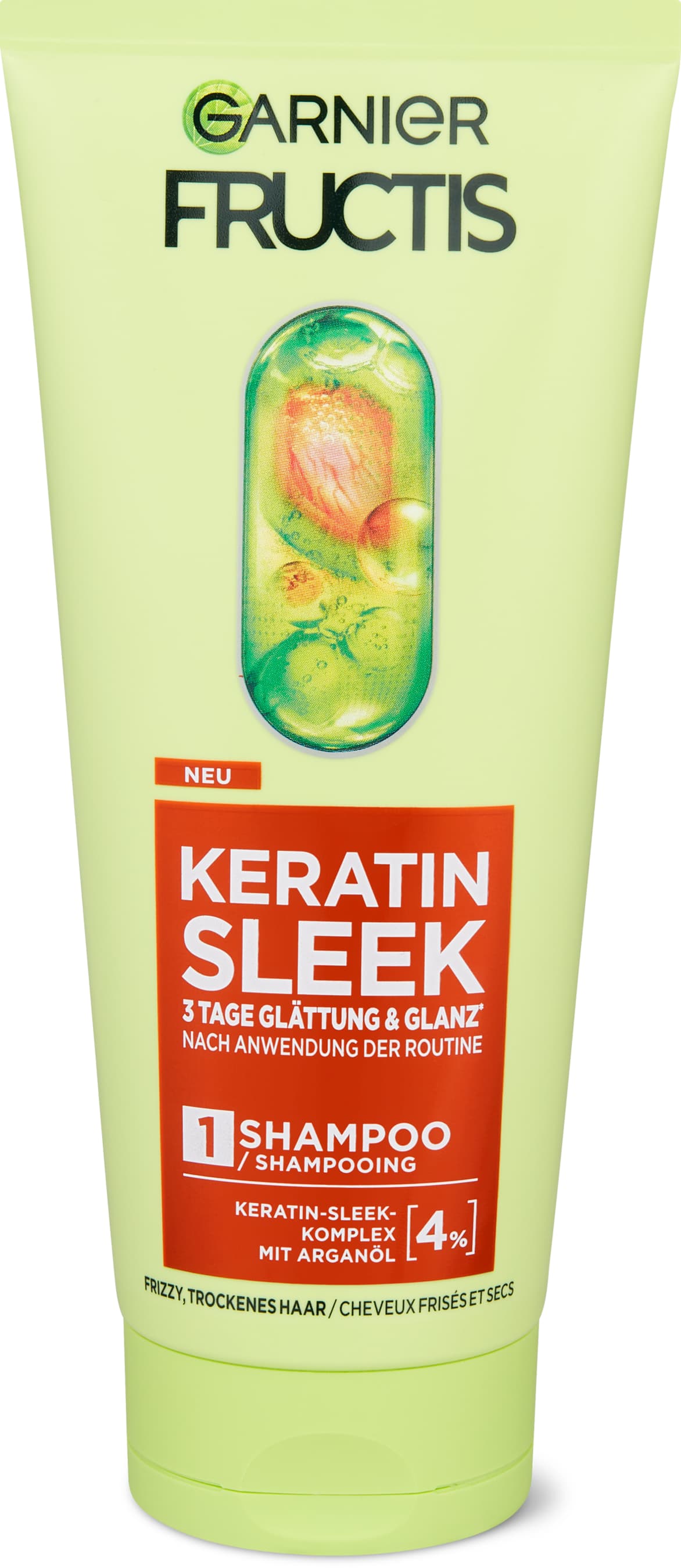 Keratin Sleek Shampoo frizzy, trockenes Haar